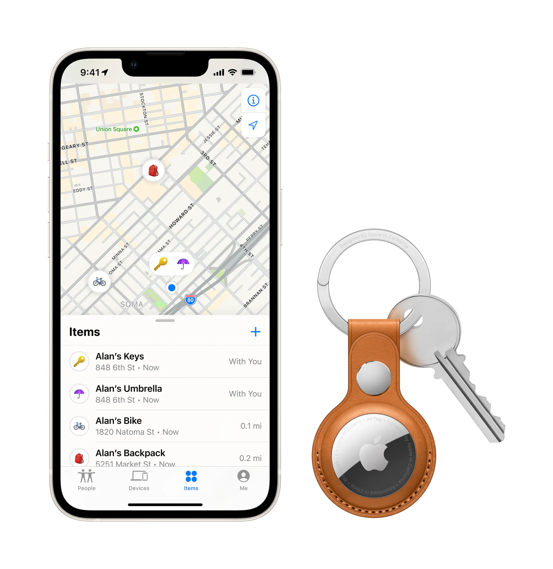 AirTag Leather Key Ring -  Porte-Clés Apple - 2