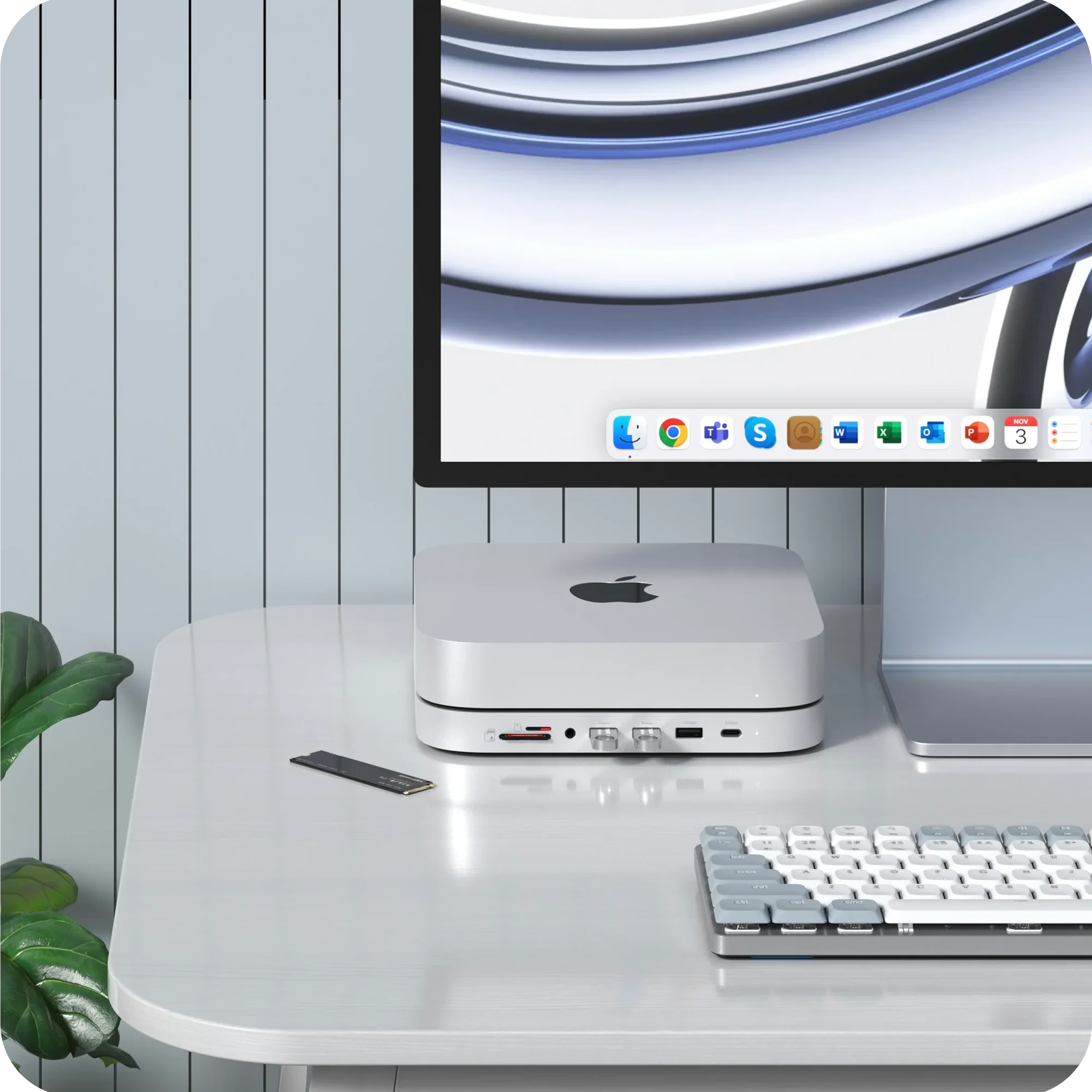 Satechi ST-MMSHS – Hub USB-C avec Boîtier SSD SATA M.2 pour Mac mini et Mac Studio - 2